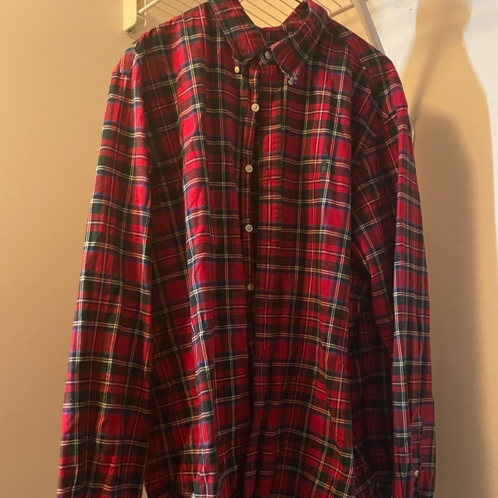 Ralph Lauren red flannel shirt.